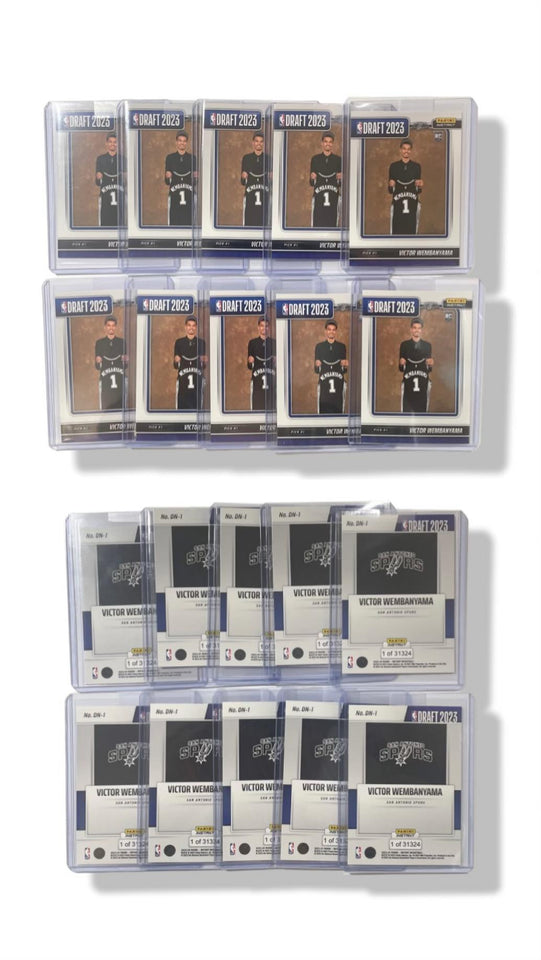 (Lot of 10) 2023 VICTOR WEMBANYAMA PANINI NBA INSTANT DRAFT NIGHT RC MINT+