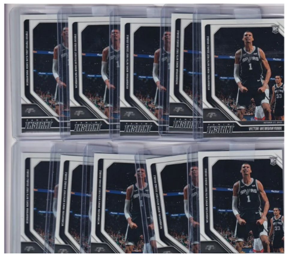 Investor Lot (10) 2023 PANINI INSTANT NBA VICTOR WEMBANYAMA #19 SPURS ROOKIE RC