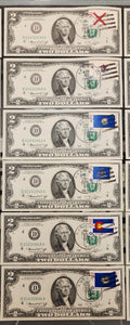 Lot of (24) Consecutive 1976 US 2 Dollars Bill First Day of Issue PO Stamped Akron OH Unc.