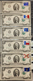 Lot of (24) Consecutive 1976 US 2 Dollars Bill First Day of Issue PO Stamped Akron OH Unc.