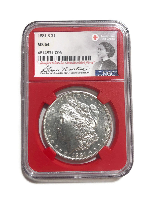 1881-S MS 64 Morgan Silver Dollar - NGC - Red Cross - RARE