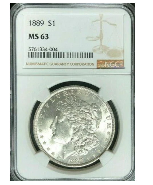 1889 Morgan Silver Dollar US Mint Key Date NGC MS63 Great surfaces detail & color