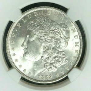 1889 Morgan Silver Dollar US Mint Key Date NGC MS63 Great surfaces detail & color