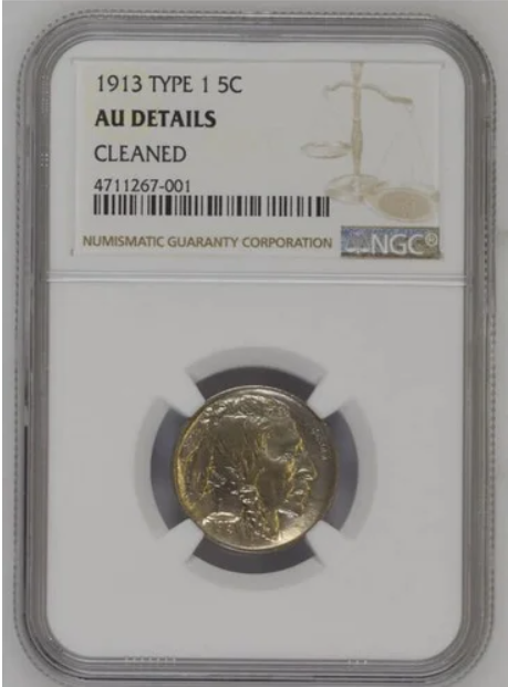 1913 Type 1 Buffalo Nickel First Year of Issue NGC AU Details