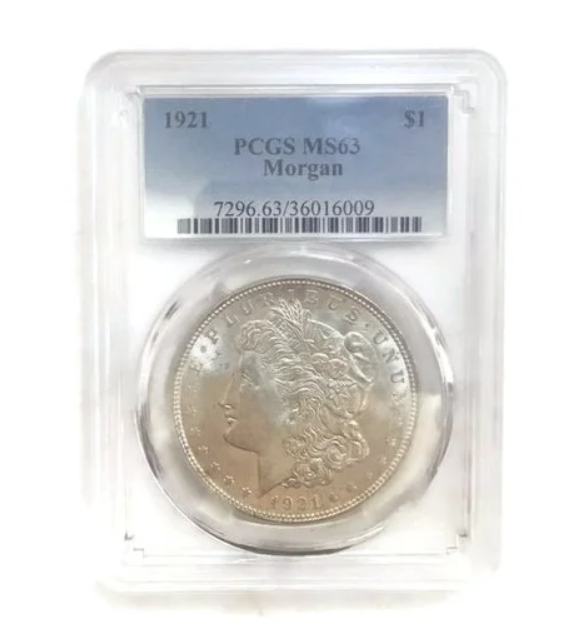 1921  Morgan Silver Dollar PCGS MS63 Great surfaces detail & color