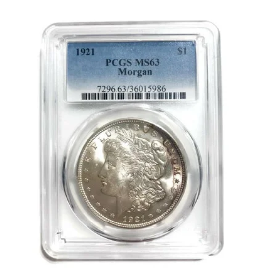 1921  Morgan Silver Dollar PCGS MS63 Great surfaces detail & color