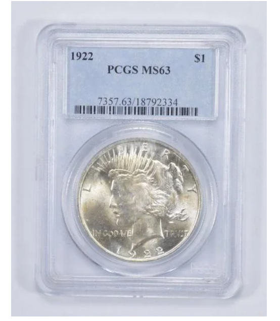 1922 Silver Peace Dollar US Mint (MS63-BU) PCGS *RANDOM* -Rare