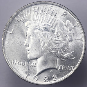 1923 PEACE DOLLAR SUPERB SILVER COIN US MINT,  Nice Luster UNC/BU