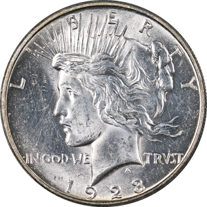 1923 PEACE DOLLAR SUPERB SILVER COIN US MINT,  Nice Luster UNC/BU