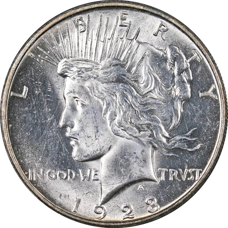 1923 PEACE DOLLAR SUPERB SILVER COIN US MINT,  Nice Luster UNC/BU