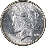 1923 PEACE DOLLAR SUPERB SILVER COIN US MINT,  Nice Luster UNC/BU