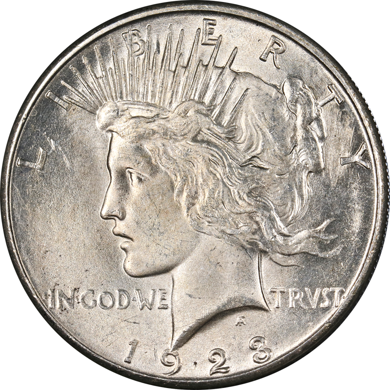 1923 PEACE DOLLAR SUPERB SILVER COIN US MINT,  Nice Luster UNC/BU