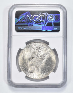 1923 MS BU Unc Peace Silver Dollar NGC Flag 100th Ann Label