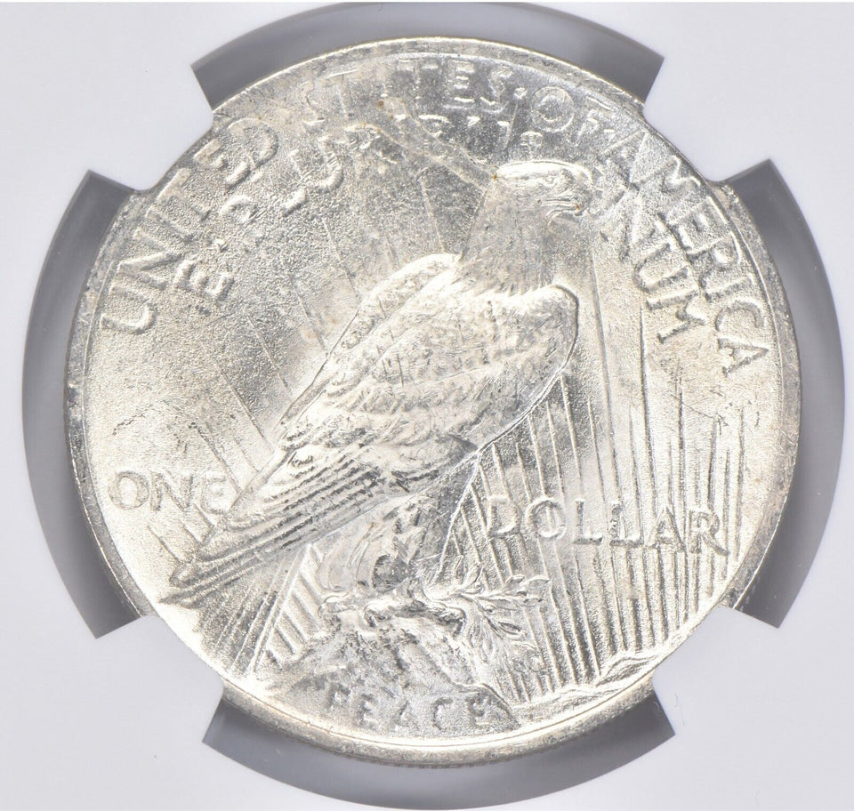 1923 MS BU Unc Peace Silver Dollar NGC Flag 100th Ann Label