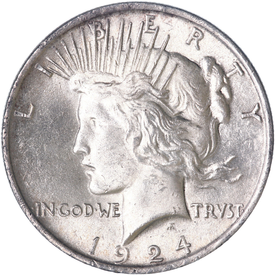 1924 Peace Dollar Superb Silver Coin US Mint , High grade (BU)-Rare