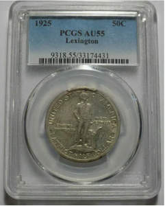 1925 50c Lexington Concord Patriot Commemorative Half Dollar PCGS AU 55-Rare