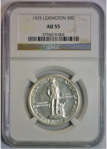 1925 Lexington Concord Commemorative Half Dollar NGC Choice AU55-Rare