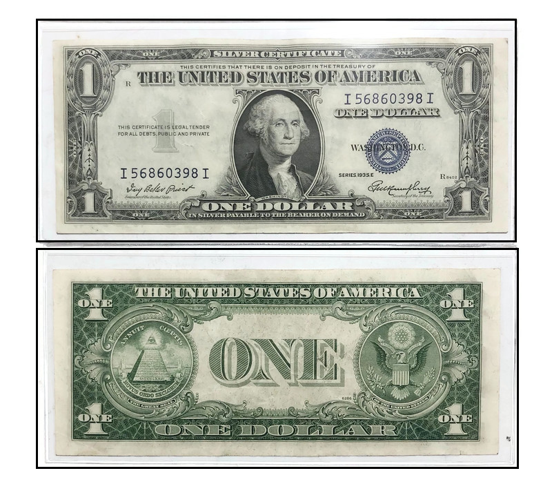 1935 A-F -$1 SILVER CERTIFICATE BLUE SEAL, NO MOTTO , HIGH GRADE XF/AU *RANDOM*