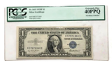 Certified 1935-F $1 Silver Certificate Blue Seal Fr. 1615 RI Block PCGS EF40