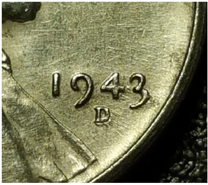 1943-D (Denver Mint) Lincoln Cent World War II Steel Penny EMERGENCY ISSUE (XF/AU)