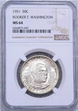 1951-P  Booker T. Washington Commemorative Half Dollar NGC MS64