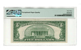 1953 A $5 SILVER CERTIFICATE NOTE FR.1656 DA BLOCK PMG CHOICE UNC 63 EPQ