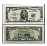 (1) SILVER CERTIFICATE -1953-A,B $5  BLUE SEAL Note  BETTER GRADE F/VF