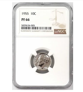 1955 90% Silver Proof Roosevelt Dime certified NGC PF 66 -Rare