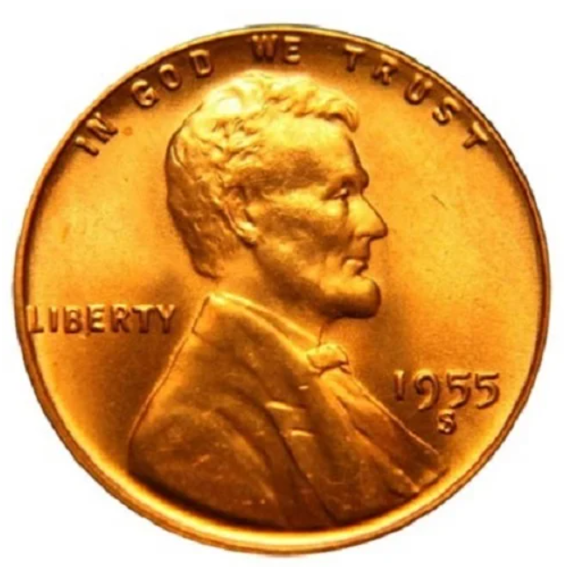 (1) Genuine 1955-S Lincoln CENT WHEAT REVERSE (BU)-Rare