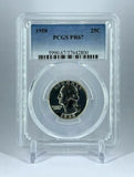 1958 PCGS PR67 GRADED SILVER WASHINGTON QUARTER PROOF