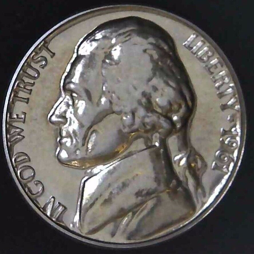 Genuine 1961-P JEFFERSON NICKEL ,GEM DEEP CAMEO  PROOF, BU