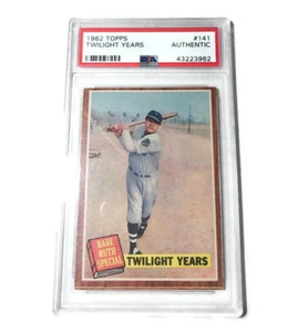 Original 1962 Topps #141 - BABE RUTH Special / The Twilight Years - PSA AUTHENTIC - YANKEES