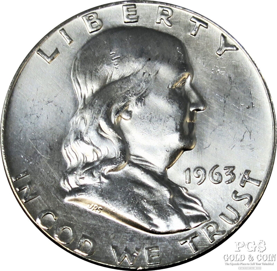 1963 FRANKLIN 90% SILVER HALF DOLLAR HIGH GRADE COIN ,NICE LUSTER (BU)-RARE