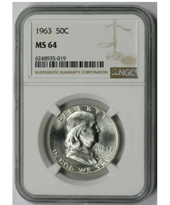 1963 Franklin Silver Half Dollar NGC MS64