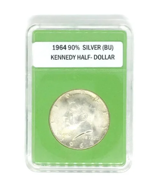 1964 Kennedy 90% Silver Half Dollar US Mint, First Year of Issue W/ Premier Slab - LUSTER - rare (BU)