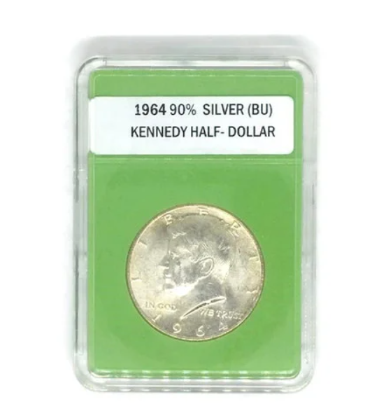 1964 Kennedy 90% Silver Half Dollar US Mint, First Year of Issue W/ Premier Slab - LUSTER - rare (BU)