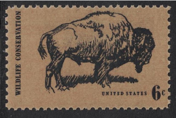 1970 US# 1392 6-cent US POSTAGE Bison Buffalo - Wildlife Unused 6c Airmail. MNH