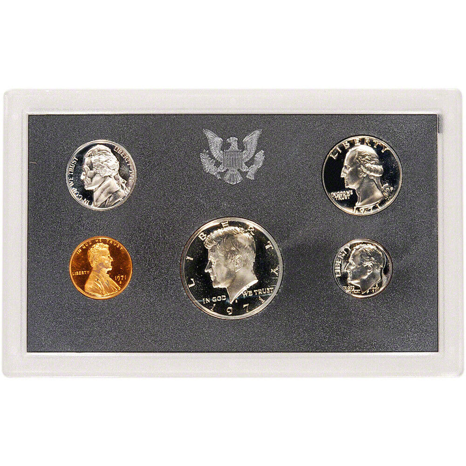 1971-S UNITED STATES US MINT CLAD PROOF SET IN ORIGINAL MINT PACKAGING 5 COINS SET