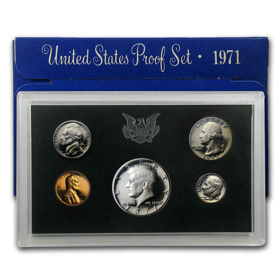 1971-S UNITED STATES US MINT CLAD PROOF SET IN ORIGINAL MINT PACKAGING 5 COINS SET