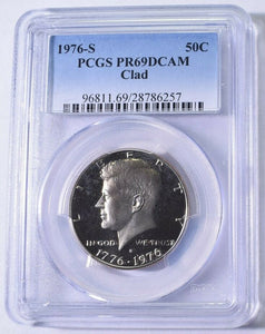 1976-S Kennedy Half Dollar PCGS PR69DCAM :NICE BRIGHT FRESHLY GRADED COIN.