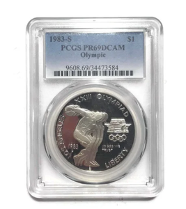 1983-S LA Olympic Proof 90% Silver Dollar Commemorative PCGS P69 DEEP CAMEO