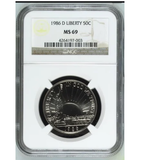 1986 D Liberty 50C Commemorative Half Dollar NGC MS69