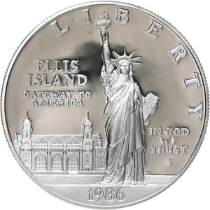 1986-S Silver Dollar Statue Of Liberty Centennial Proof Commemorative  90% Silver  US Mint GEM BU