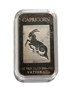 VINTAGE ART BAR - Capricorn  ZODIAC 1 OZ. .999 SILVER - ONE TROY OUNCE-RARE