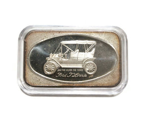 Ford T. Lizzie Vintage Car 1 oz .999 Fine Silver Art Bar Plain Back