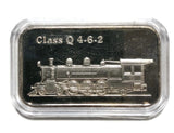 Vintage Class Q 4-6-2 Locomotive Train 1 oz .999 Fine Silver Art Bar -Rare