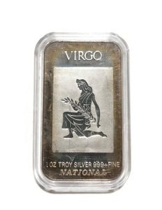 VINTAGE Art Bar - Virgo Zodiac 1 Oz. .999 Silver - One Troy Ounce