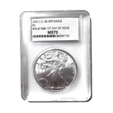 2005 AMERICAN SILVER EAGLE 1 in 1000 1ST DAY OF ISSUE MS70