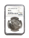 1921 Morgan Silver Dollar - NGC MS63 - Great Luster! Final Year of Issue