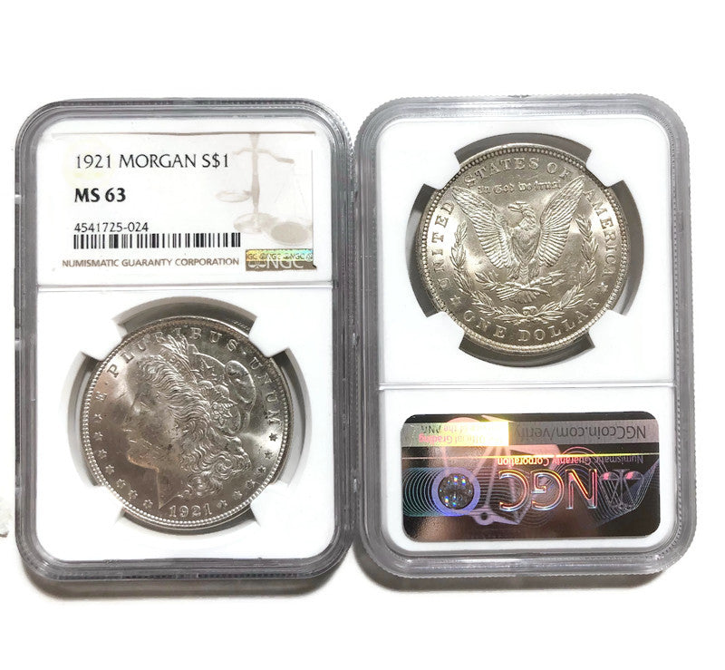 1921 Morgan Silver Dollar - NGC MS63 - Great Luster! Final Year of Issue